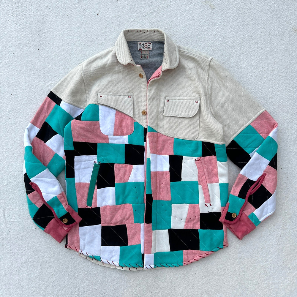 One 432 Wave Panel Shirt Jacket Shacket Showda PR Women's Size S Handmade